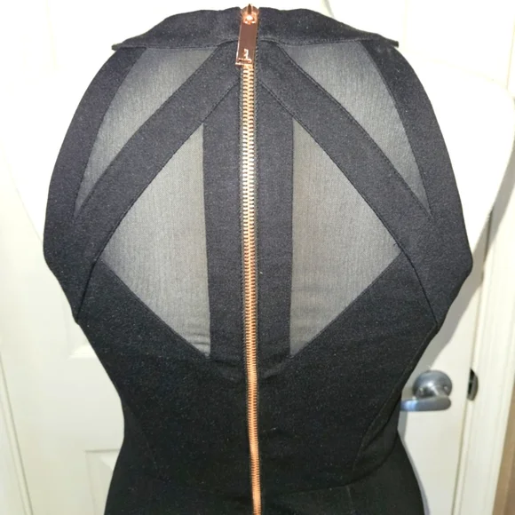 Ted Baker London Black Mesh Bodycon Dress Size 2